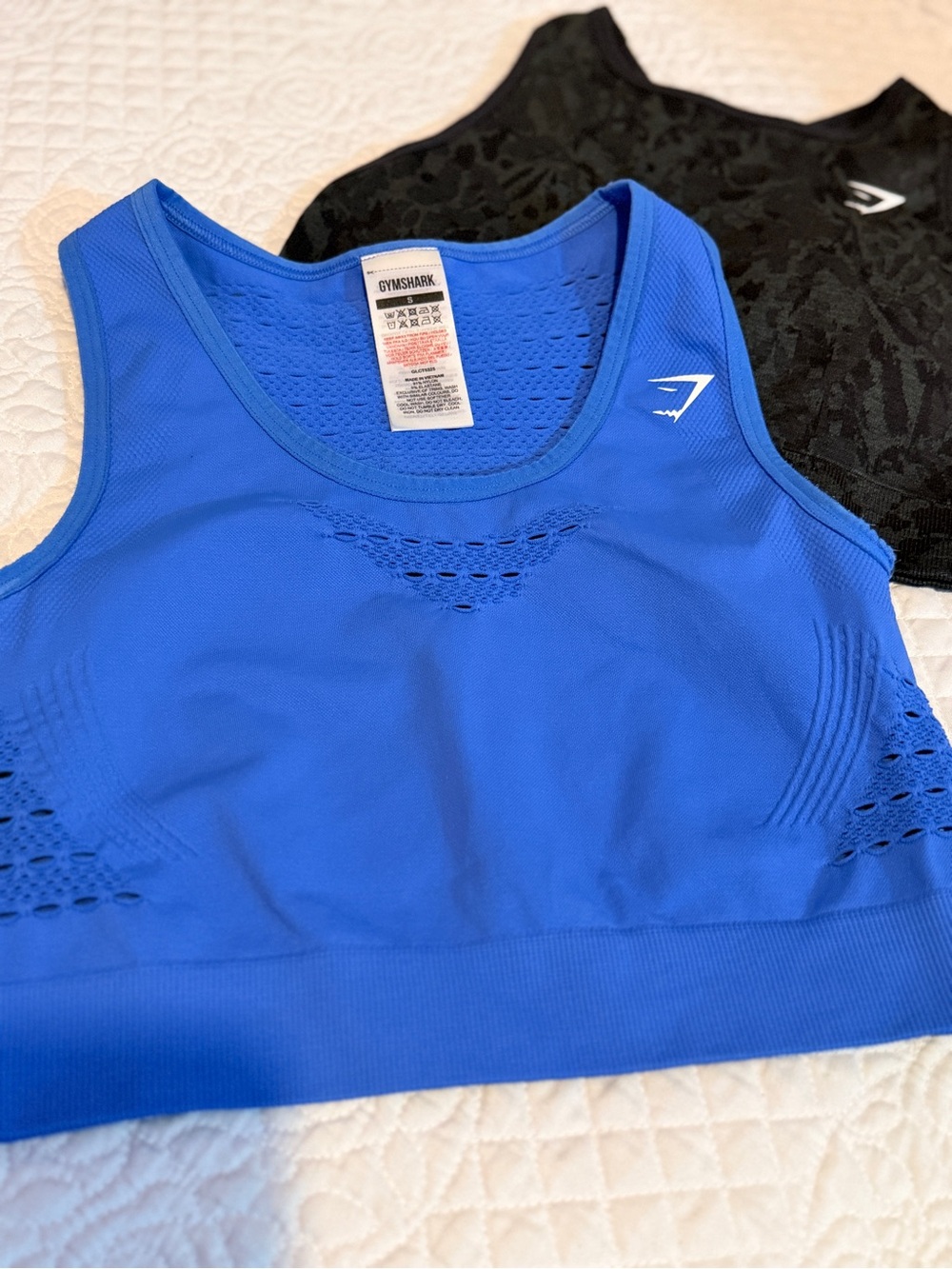 Gymshark Blue & Black Seamless Sports Bra BUNDLE